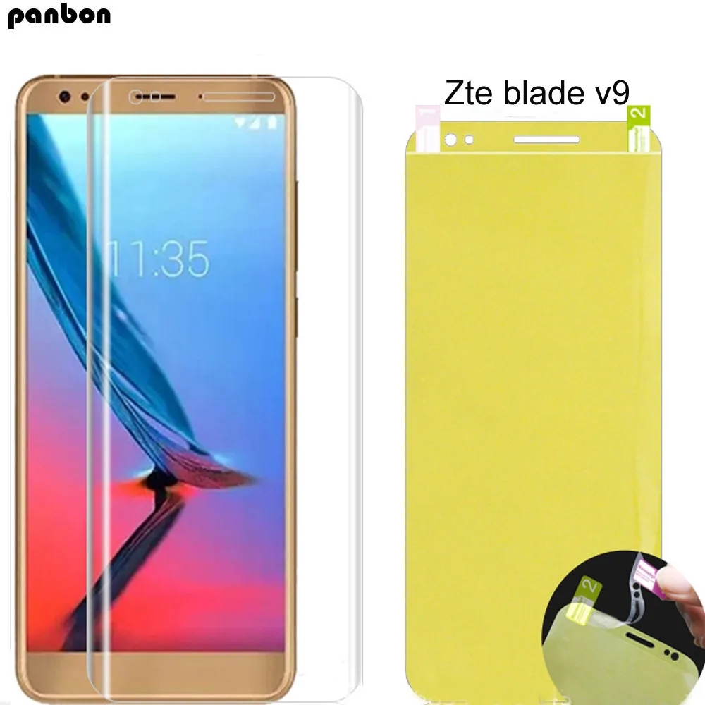Мягкая Гидрогелевая Передняя пленка для ZTE blade V9 полностью клеящаяся 3D 5D Защитная