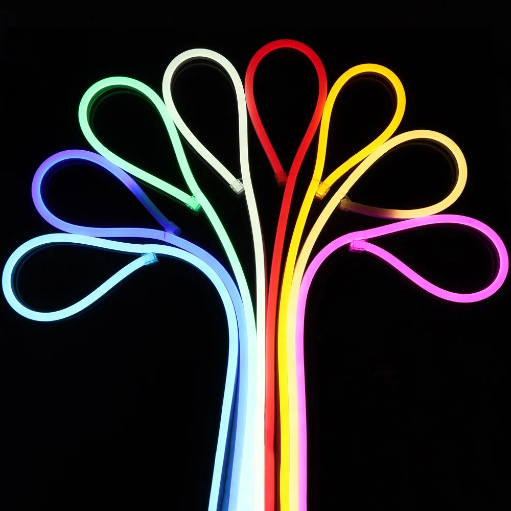 cheap EU Plug neon strip 8 colors neon ribbon 220V 220 V LED strip light waterproof 120 leds m smd2835 tape ledstrip stripe IL