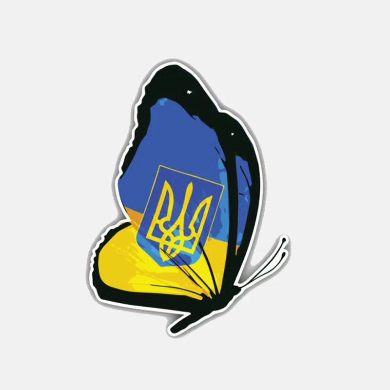 

8.9CM*12CM Funny Ukraine Butterfly Flag Window Body Accessories Decal Car Sticker 6-3007