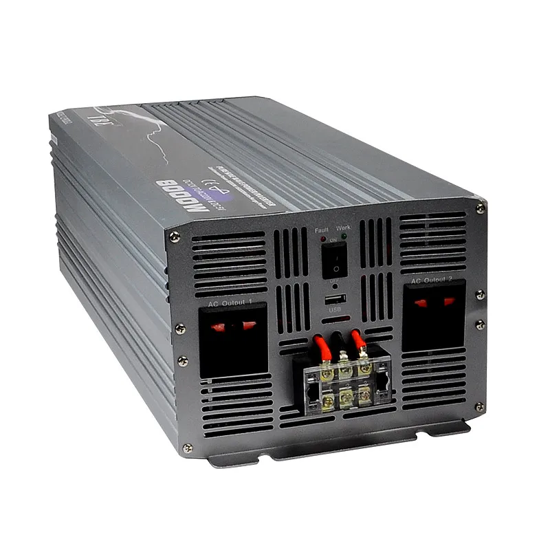 TBE 8000 W Мощность инвертор DC12V 24 V 48 V постоянного тока до AC220V 110 V авто Инвертор с чистым синусом Мощность преобразователь с USB разъем