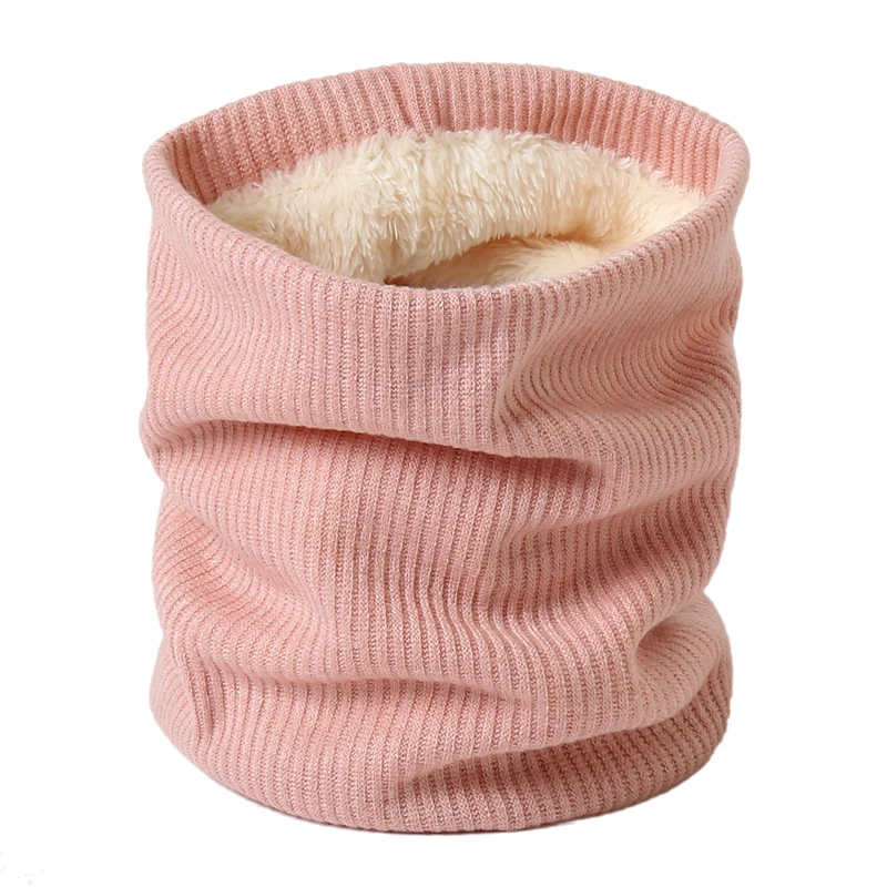 Зимний шарф бесконечность кольцо унисекс женский снуд шеи вязаные шарфы кашемир мягкий теплый обёрточная бумага наружные шарфы мужская маска - Цвет: Pink