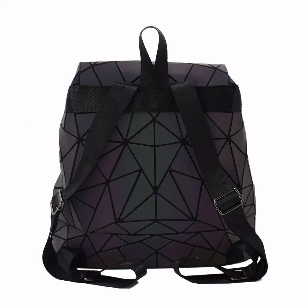 New Women Laser Luminous School Backpack Geometric Shoulder Bag Folding Student School Bags For Teenage Girl Hologram Bsac a dos