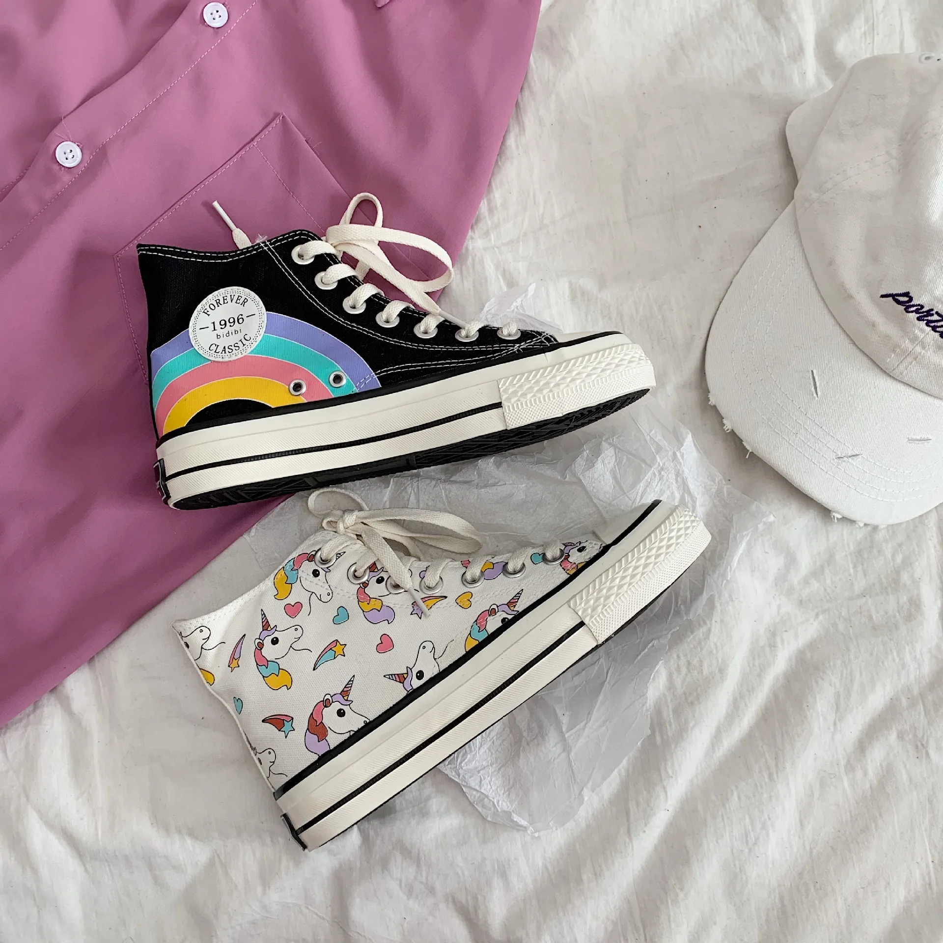 High Top Unicorn Sneakers For Girls -Unicorn Fashion HTB1iUn8O6DpK1RjSZFrq6y78VXar