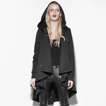 

Punk Rave Women's Irregular Clock Style Long Hooded Jacket PY-163