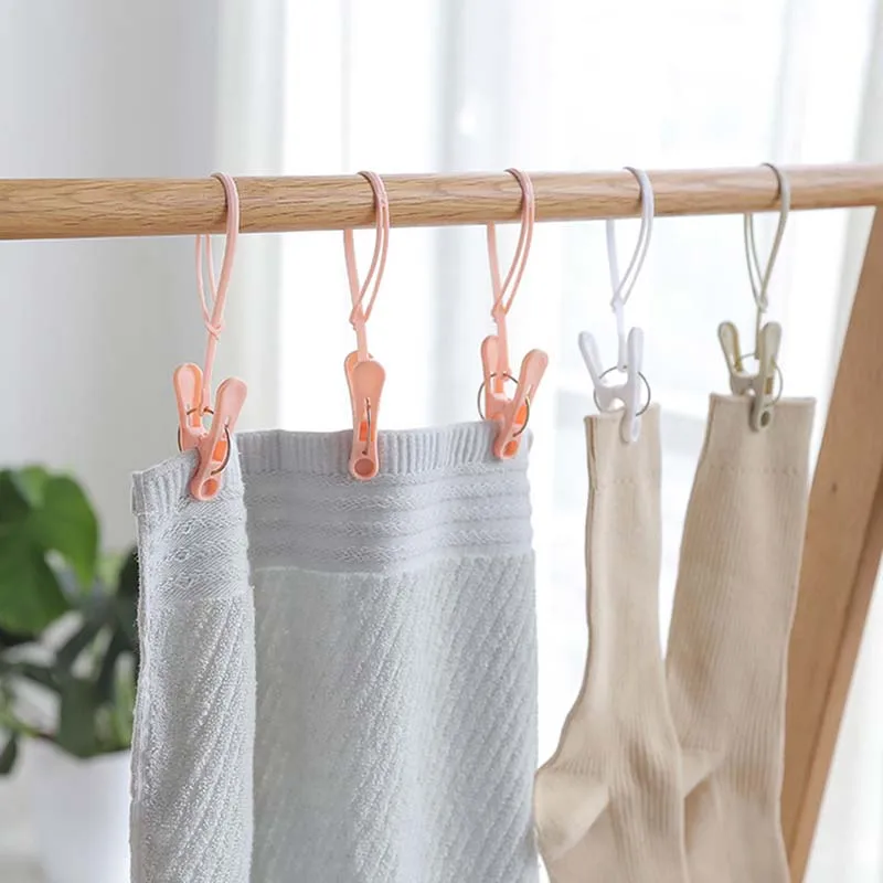

12pcs Plastic Clothes Pegs Home Travel Portable Hangers Rack Towel Clothespins Windproof Clothes Clip Fixed Hanging Clamp JY
