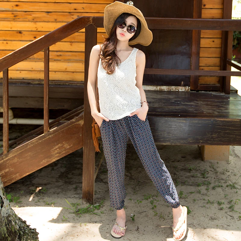 Новое Прибытие 2016 Зима Шаровары Для Женщин Свободная Талия Мода Печати Женские