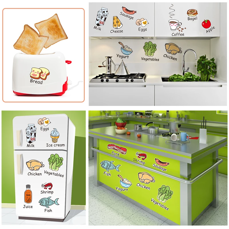 SHIJUEHEZI Food Vegetable Kitchen Sticker Vinyl Material SHIJUEHEZI Food Vegetable Kitchen Sticker Vinyl Material