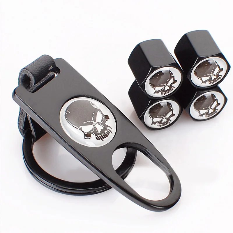 4pcs Funny Cartoon Car Wheel Tire Valve Caps Leather Buckle High