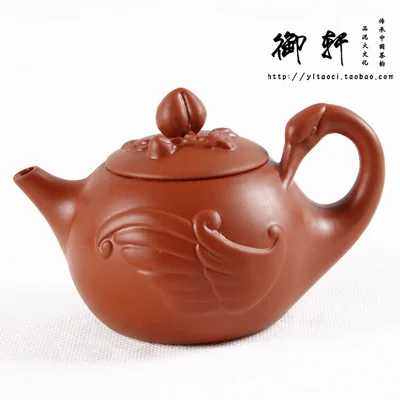Исин горшок Zisha аутентичный фиолетовый; песок чайник чайный набор фиолетовый; песок искусство чайник "Лебедь" может пузырить Dahongpao Tieguanyin - Цвет: Red swan pot