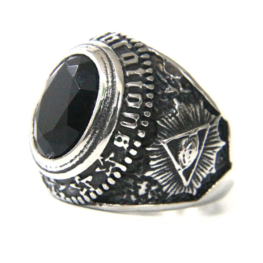 

LISTE&LUKE 2 Styles Support Dropship Sky Blue Black Stone Eye Ring 316L Stainless Steel Jewelry Fashion Hot Selling Ring