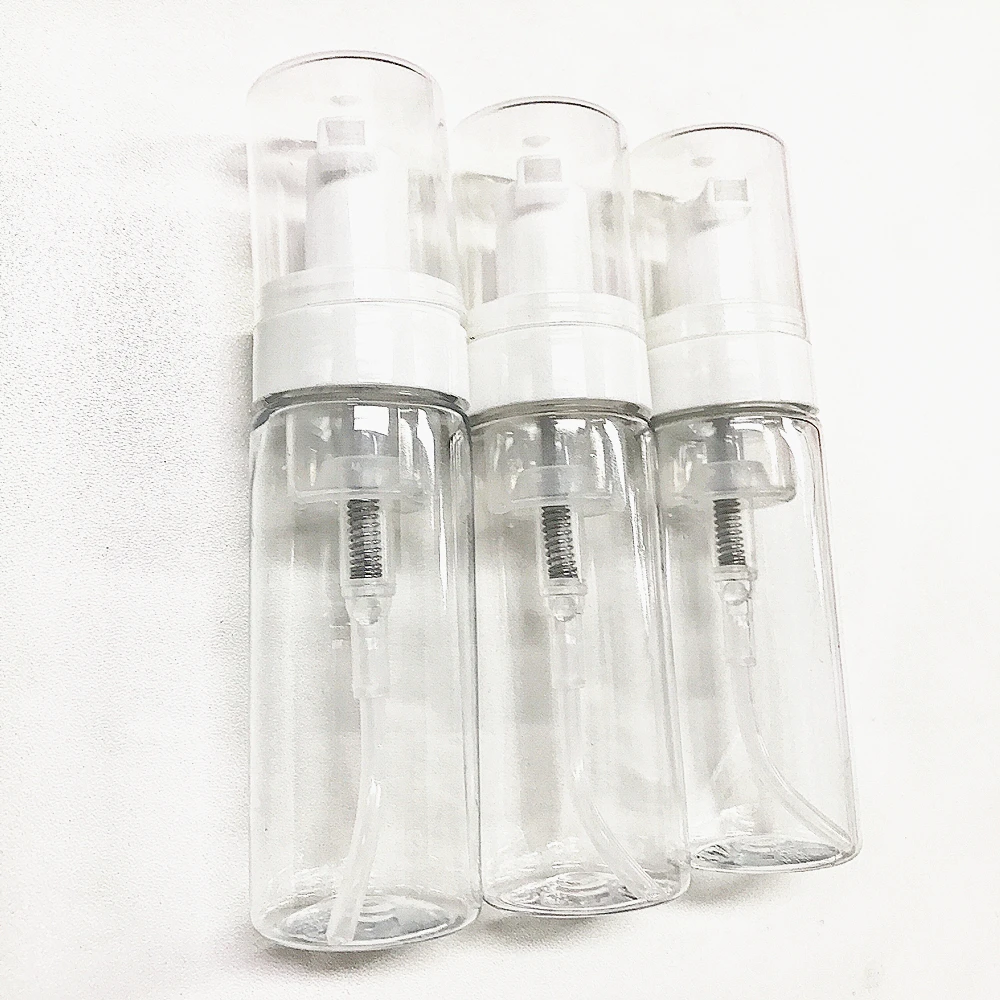 

5 Bottles Refillable Protable Soap Shampoo Lotion Foam Water Plastic Pressed Pump Spray Bottle 50ML Free Shipping