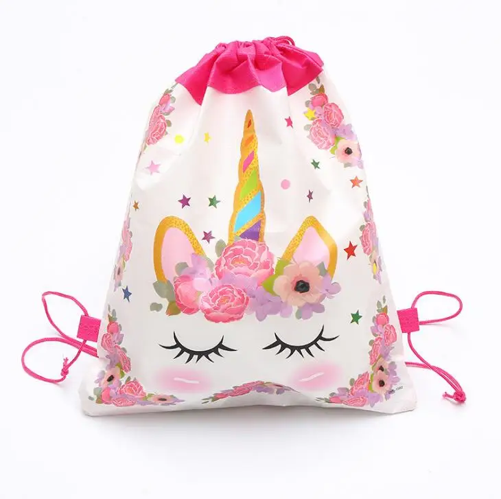 

Unicorn Drawstring bag for Girls Travel Storage Package Cartoon School Backpacks Children Birthday Party Favors
