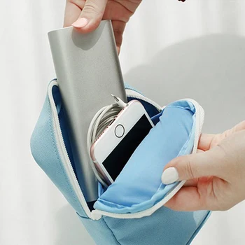 

Earphone Wire Storage Box Zipper Storage Bag Digital Accessories Storage Container Organizer Case USB Card Gadget Travel Bag