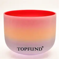 TOPFUND C Примечание корневой чакры Кварцевый Поющая чаша Радуга Цвет матовый 12 ", уплотнительное кольцо и молоток, для медитации