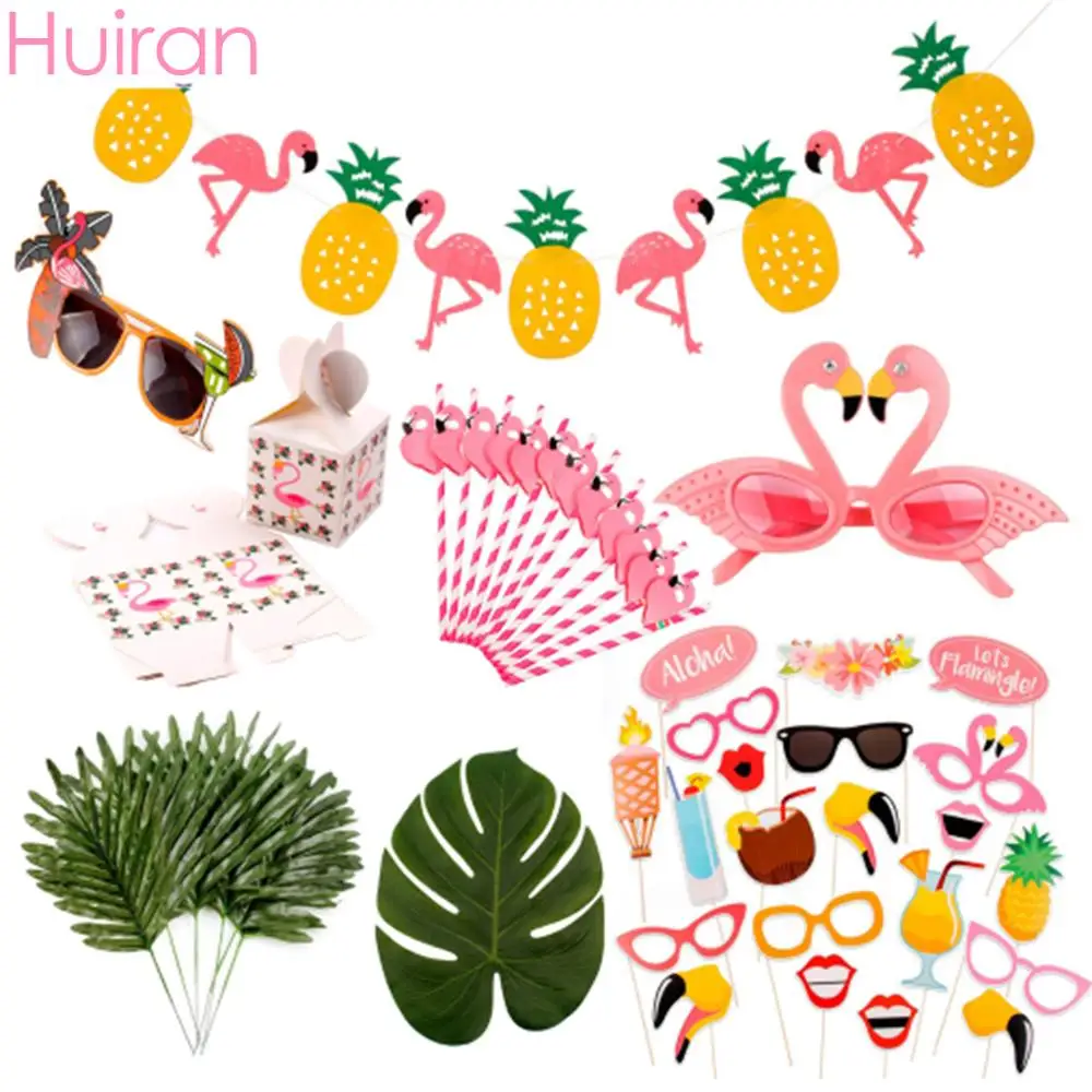 

Hawaii Party Luau Flamingo Decoration Leaf Pineapple Summer Tropical Party Supplies Birthday Hawaiian Party Decor Wedding Deco