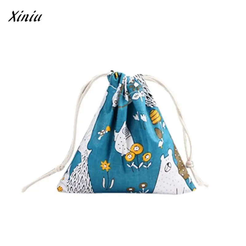 Unisex Cartoon Printing Linen Drawstring Travel Backpack Packet Size Medium bag for shoes drawstring bag bolso terciopelo mujer Unisex Cartoon Printing Linen Drawstring Travel Backpack Packet Size Medium bag for shoes drawstring bag bolso terciopelo mujer