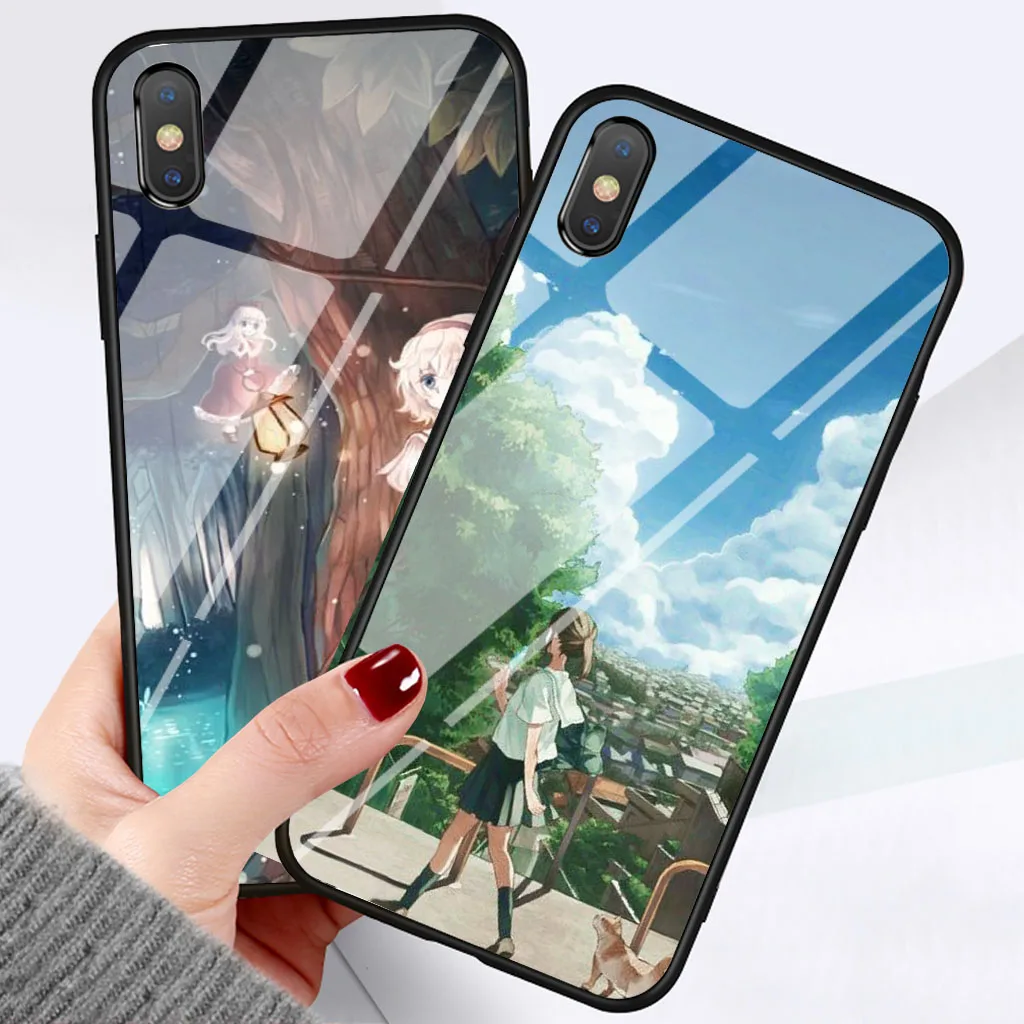

Luxury Glass Case For Samsung Galaxy S6 S7 S8 Plus Edge S8 S9 Plus Note8 S10Plus S10 Anime pretty girl Phone Hard Cover