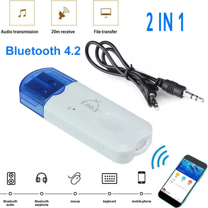 5 В USB Bluetooth аудио приемник автомобильный Bluetooth стерео аудио Музыка беспроводной приемник адаптер передатчик автомобильный домашний динамик 2 в 1