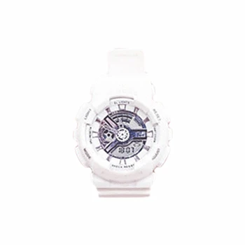 

Ulzzang White + Silver Dial Silicone Multi-Function Electronic Sports Watch Ladies Waterproof Student Trend Simple Fashion Coo