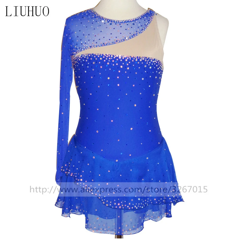 Eiskunstlauf Kleid Frauen Madchen Eis Skatin Kleid Blau Licht Pinkround Hals Langarm Wettbewerb Leistung Kleidung Women Performers Lighted Clothingclothing Girl Aliexpress