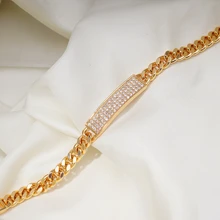 Геометрические Квадратные золотые медные браслеты для женщин, кубический цирконий, модный браслет-цепочка, ювелирный подарок, Прямая поставка