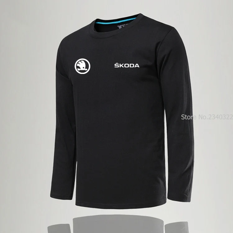 

Men Autumn spring long Sleeve skoda T-shirt New Fashion O neck Casual T Shirt Male clothes