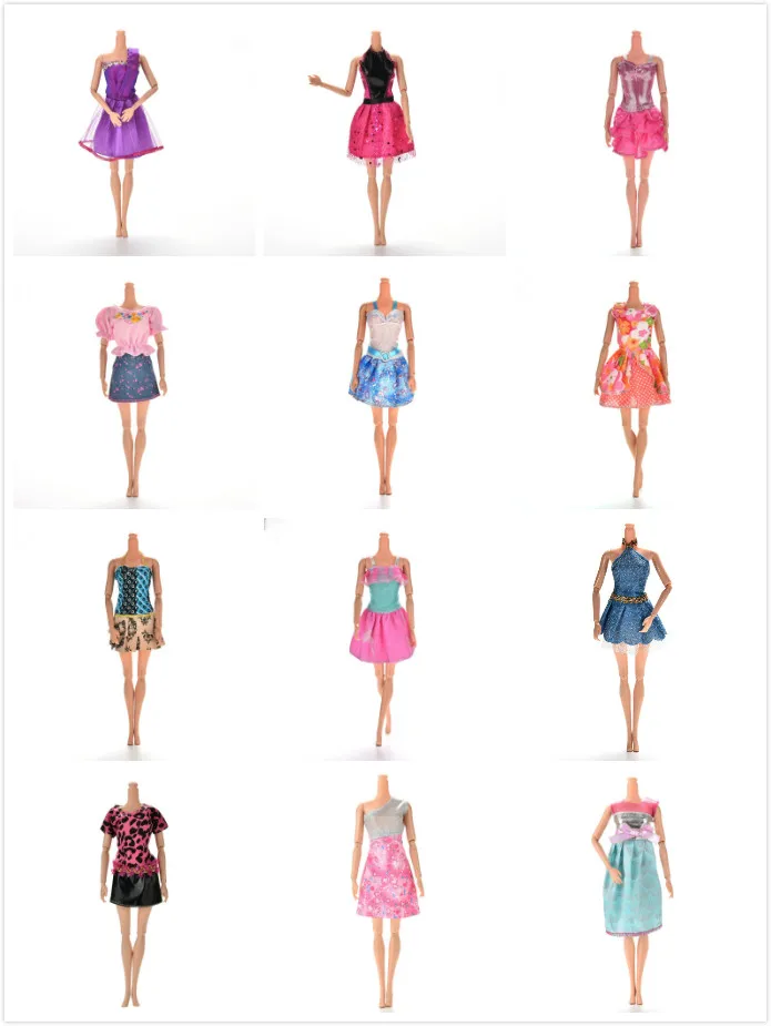 2018 Handmake Multicolor Mini Skirt Dress Doll Clothes Handmade Fashion Party Dress For Girl Doll Elegant Clothes For Dolls