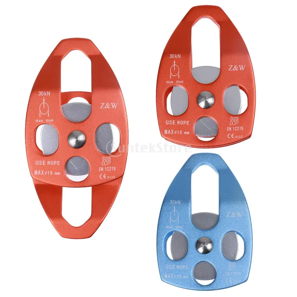 30KN Climbing Rope Pulley Arborist Tree Rappelling Single/Double