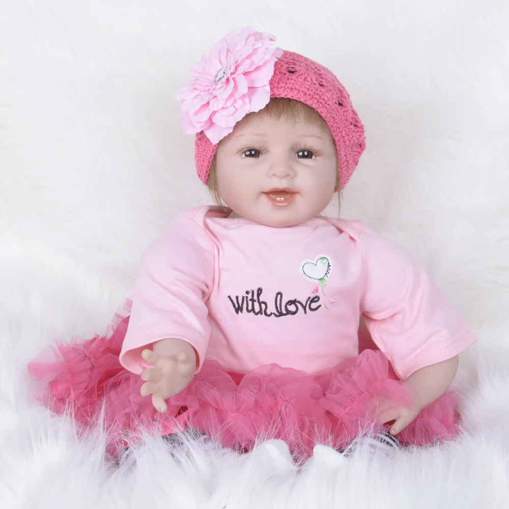 

22" 55 cm Handmade Doll Reborn Lifelike Soft Silicone Reborn Baby Dolls For Girls Kids Birthday Gifts