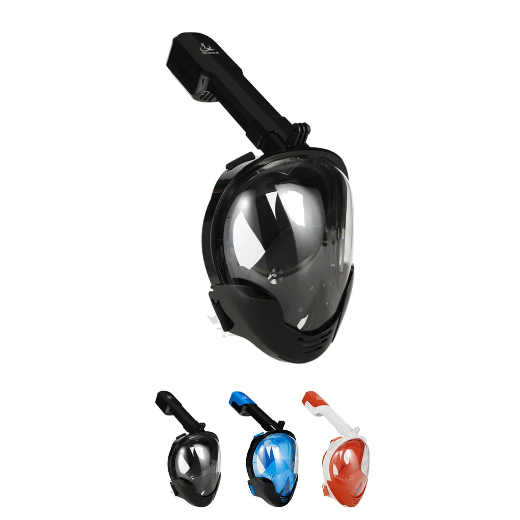 SMACO 180 Panoramic View Full Face Snorkeling Diving Mask Underwater Gear Swimming Snorkel Scuba Camera Holder for Gopro