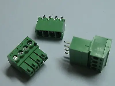

12 pcs Screw Terminal Block Connector 3.5mm 4 pin/way Green Pluggable Type