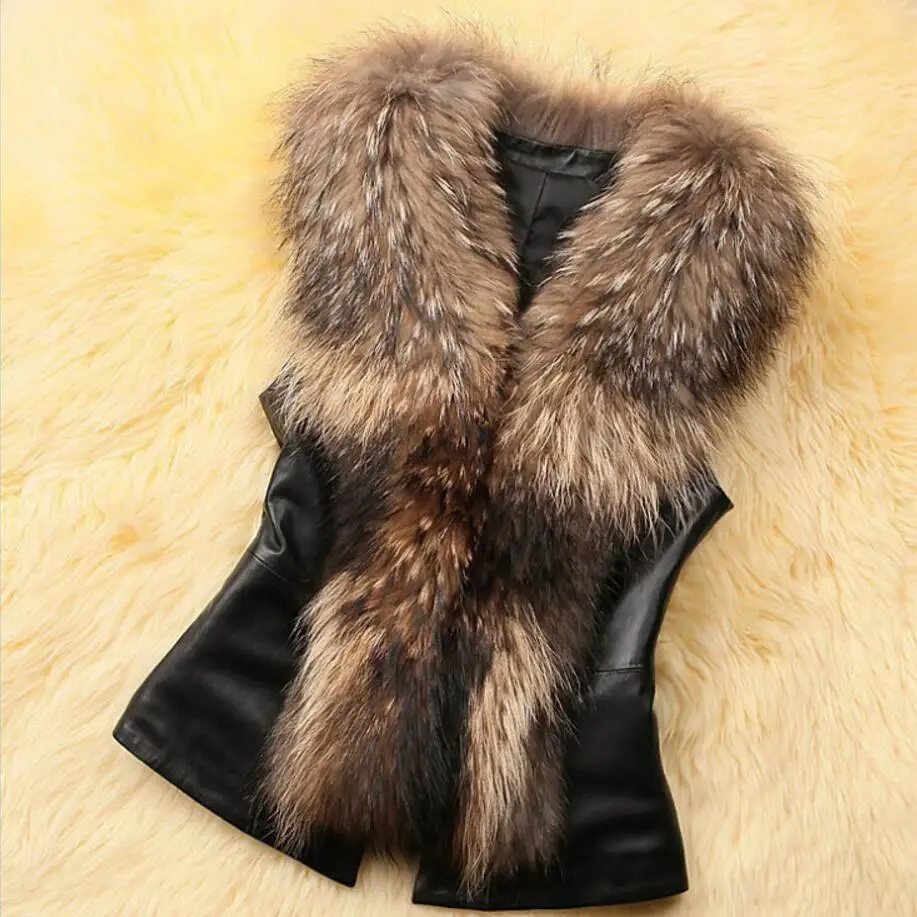 Luxury Fur Coat Women Jackets Winter Faux Fur Sleeveless Jacket Vest
