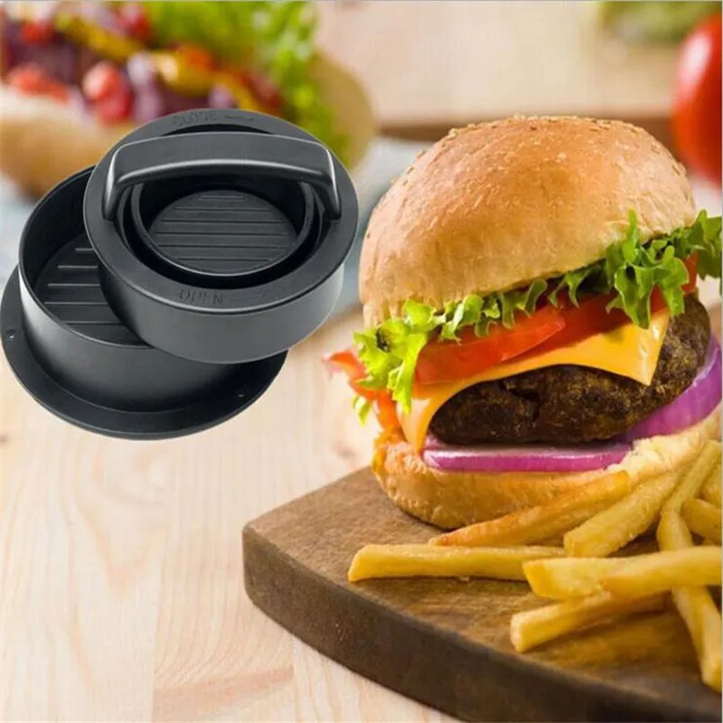 Quality 3-in-1 Hamburger Makers Non-stick BBQ Meat Pressing Device Burger Mold Plastic Machine DIY Kitchen Cooking Poultry Tools