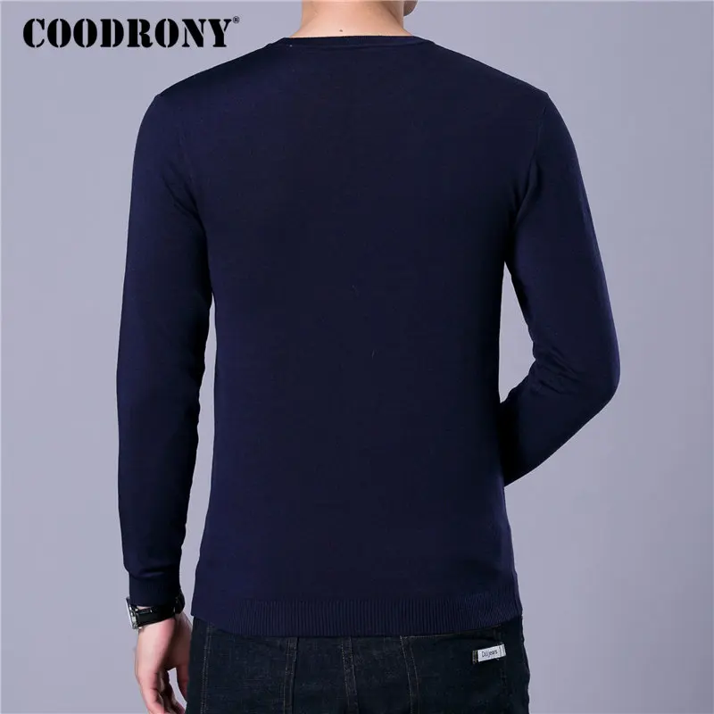 Cena COODRONY marka sweter mężczyźni dzianina Pull Homme Streetwear klasyczny Casual O Neck sweter mężczyźni jesień zima wełniane swetry 91055