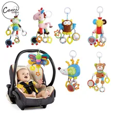 Baby Butterfly Stroller Rattles Infant Crib Mobile Plush Owl Bear Handbell Toddler Musical Doll Bed Hanging