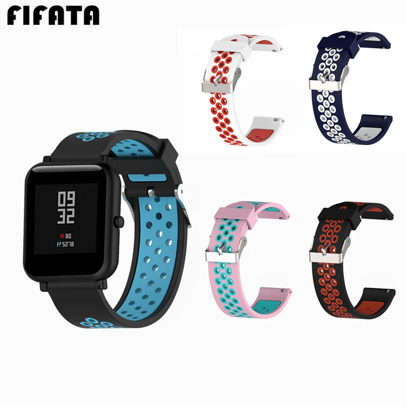 Ремешок двухцветный для смарт-часов Huami Amazfit Bip 20 мм | Электроника