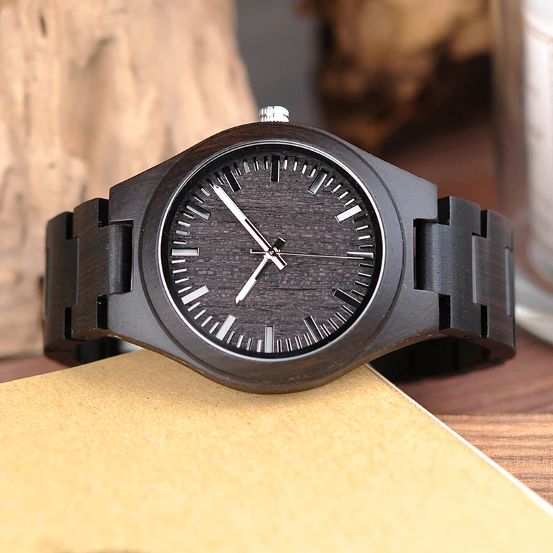 BOBO BIRD V-I22 Bamboo Wooden Watch Mens Luminous hand Quartz Watches with Wood Strap reloj de los hombres