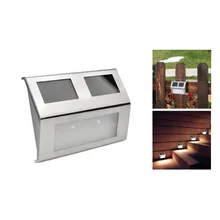 Светодиодный датчик перезаряжаемые солнечной энергией сад лестницы Светильник для забора Наружное освещение Задний Двор Путь ночной безопасности наружная лампа