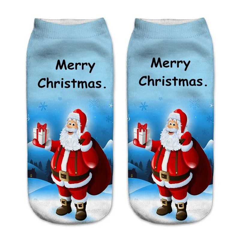 

New Women 3D Christmas Socks Unisex Cartoon Elk Snowman Santa Socks Women Low Cut Ankle Christmas Socks Calcetines Mujer