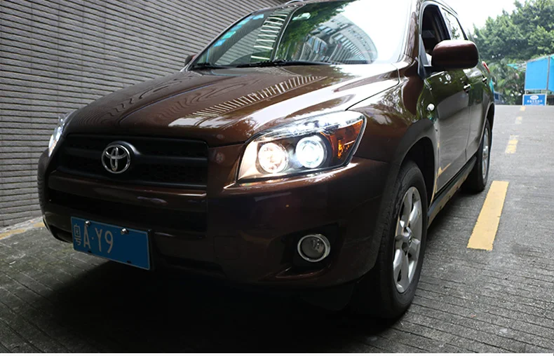 Автомобильный стайлинг фары в сборе для Toyota RAV4 2009-2013 для RAV4 светодиодный Ангел глаз DRL Q5 Биксеноновые линзы h7 Ксеноновые передние фары