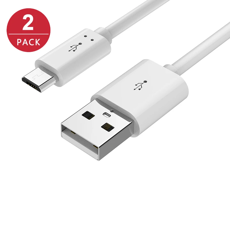 2 шт. в упаковке, плоский Micro USB кабель, быстрая зарядка, зарядное устройство для телефона, адаптер, кабель для передачи данных для samsung, Xiaomi, huawei, Android, зарядка для телефона - Цвет: Белый