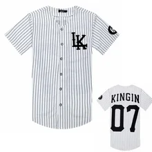 Новинка, мужские футболки, модная уличная одежда в стиле хип-хоп, бейсбольная футболка в полоску, одежда для мужчин, Tyga, последняя одежда короля