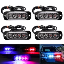 LED Strobe Warning Light Grille Flashing Breakdown Emergency Light Ultra-thin Car Truck Beacon Lamp Traffic Signal Light 12V 24V 12v 24v 4 led strobe warning light strobe grille flashing lightbar truck car beacon lamp amber red blue white traffic light
