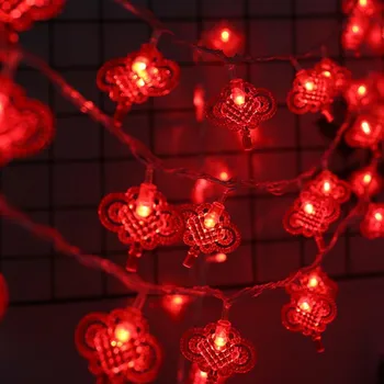 

20/40/50/80/100LED Chinese knot lantern string red lantern string Spring Festival Lantern Festival outdoor decoration festive