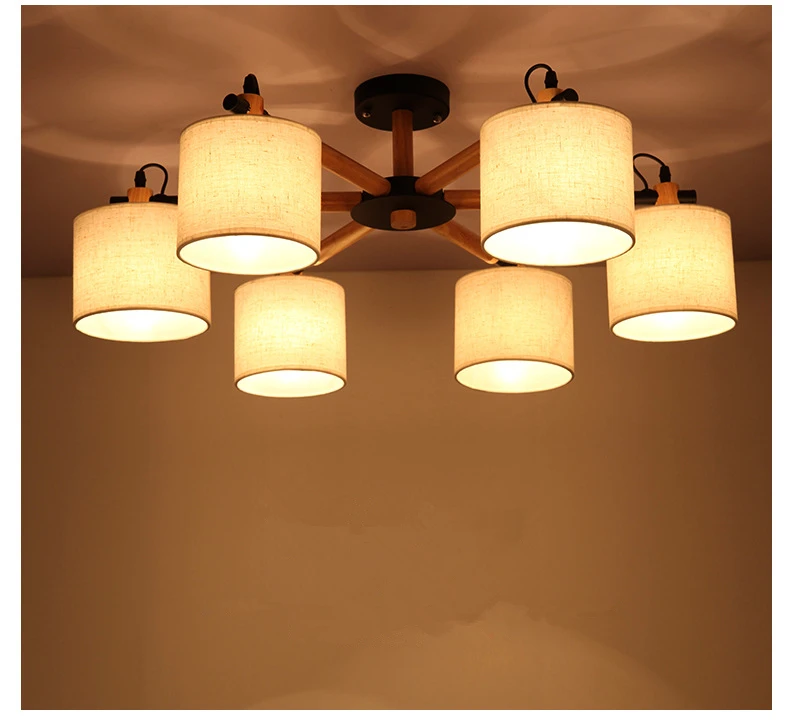 

American Countryside Retro Loft Hemp Chandelier 6 Heads Indoor Lighting Ceiling Lamp Dining Room Chandelier E27 Lights WCL022