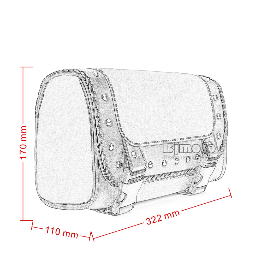 Black Motorcycle Saddlebag Bag PU Leather Luggage Saddle Bags For Harley Sportster Pannier Side Saddle Bag (8)