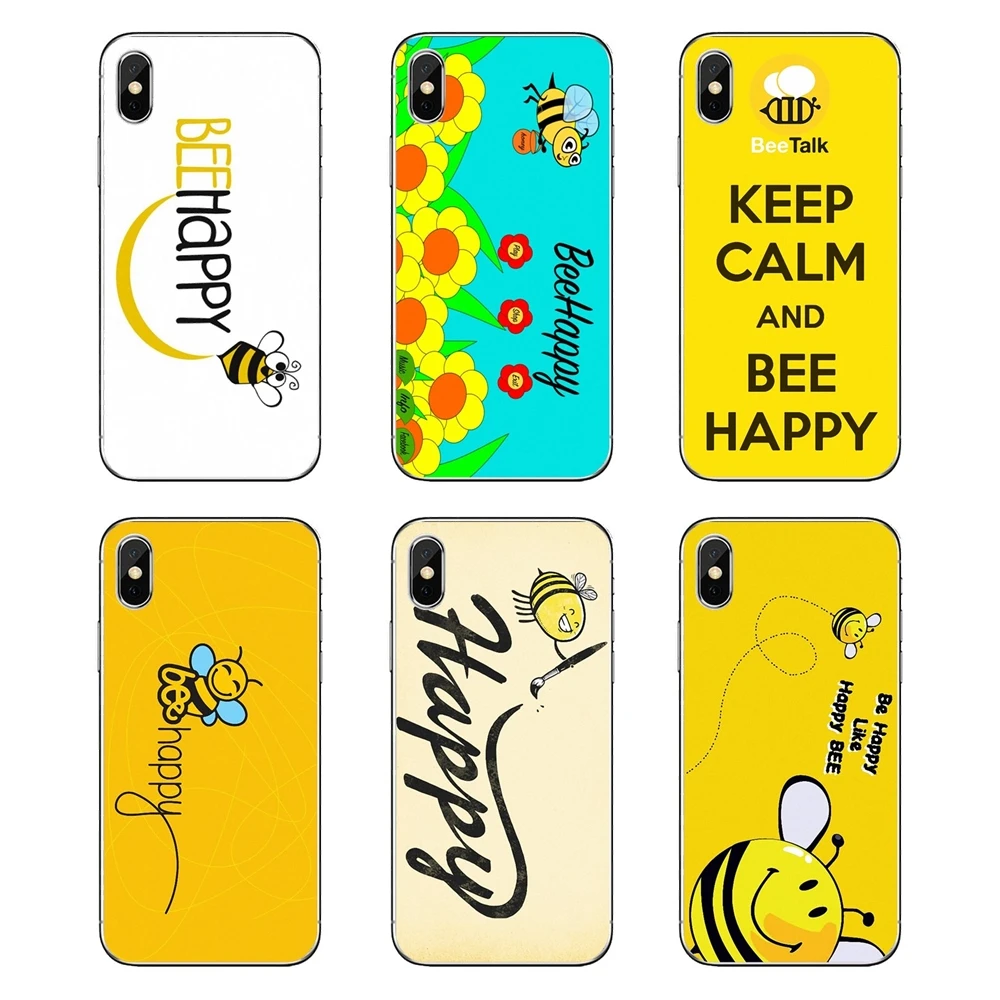 

Soft Transparent Shell Case Cartoon Little Yellow Bee Happy For Huawei Honor 8 8C 8X 9 10 7A 7C Mate 10 20 Lite Pro P Smart Plus