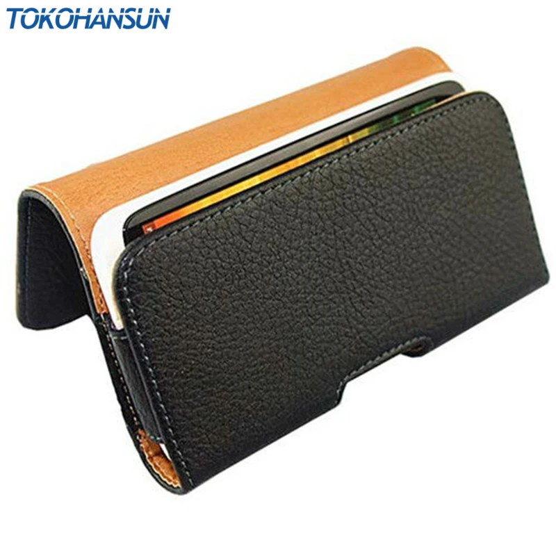 

TOKOHANSUN New Smooth pattern/Lichee Pattern PU Leather Phone Belt Clip For Philips Xenium E560 Pouch Cases