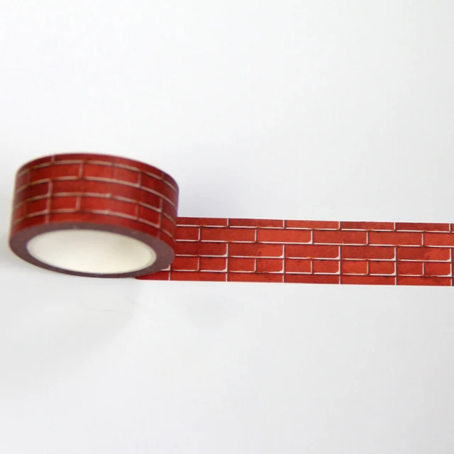 4style 20mm wide Wall brick Wood grain brick Vintage decoration washi