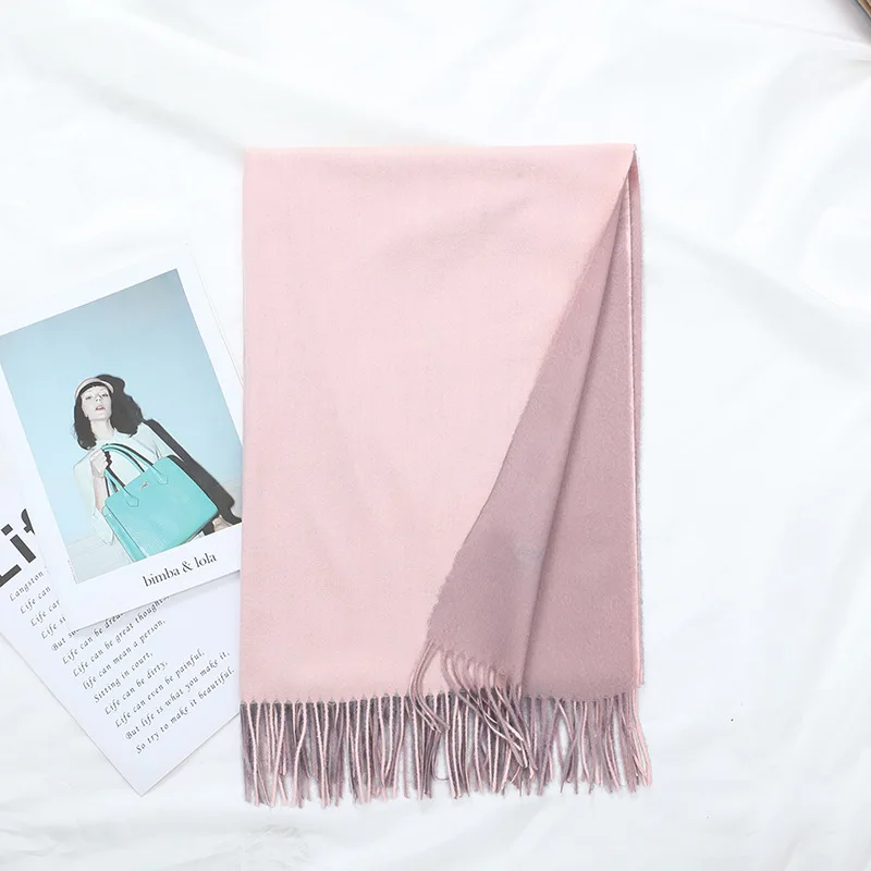 

Cashmere Scarfs Women's Double-sided Cashmere Scarves 250g Wool Winter Thicken Warm Ladies Student Shawl Men Women Neckerchief